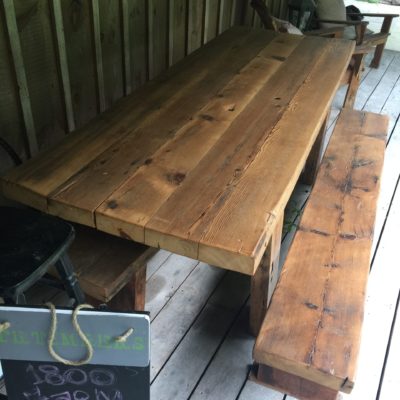 1800's reclaimed beams Farm Table Set
