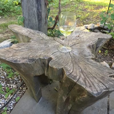 Weathered Locust Carved Log Table