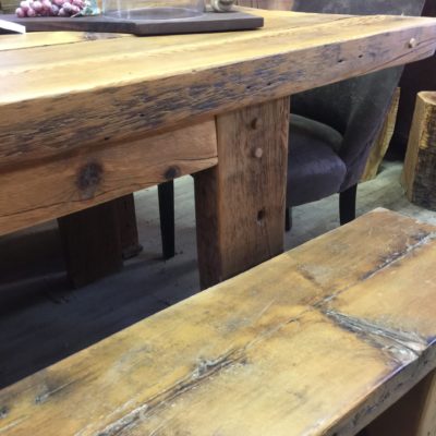 1800's reclaimed beams Farm Table Benches